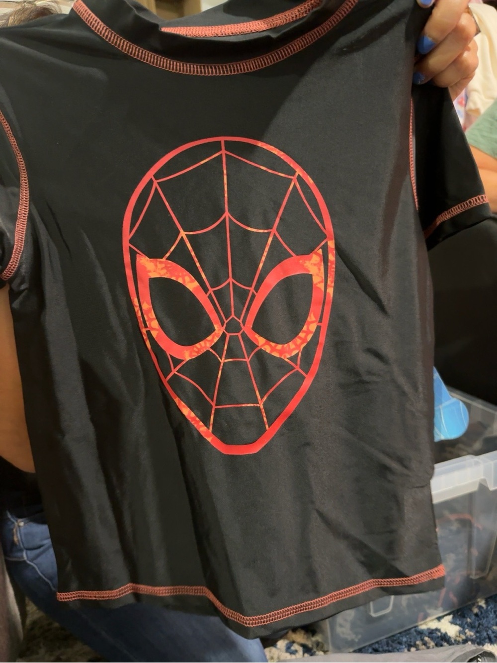Marvel Kids Black and Red Spider-Man Graphic Rashguard